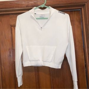 White Gymshark crop quarter zip